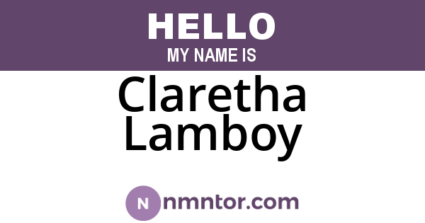 Claretha Lamboy