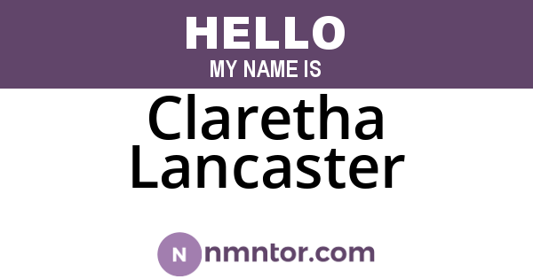 Claretha Lancaster