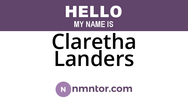 Claretha Landers