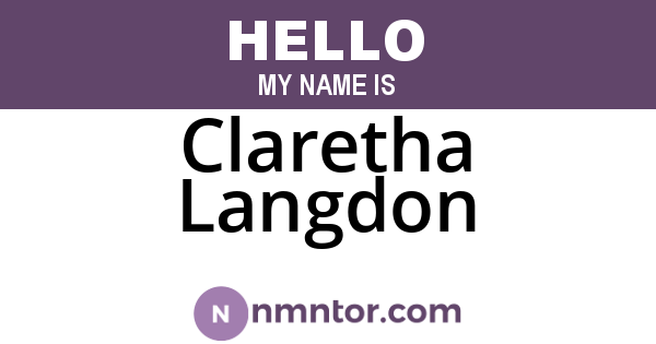 Claretha Langdon