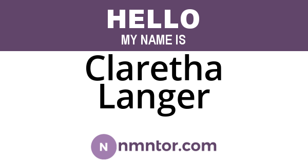 Claretha Langer