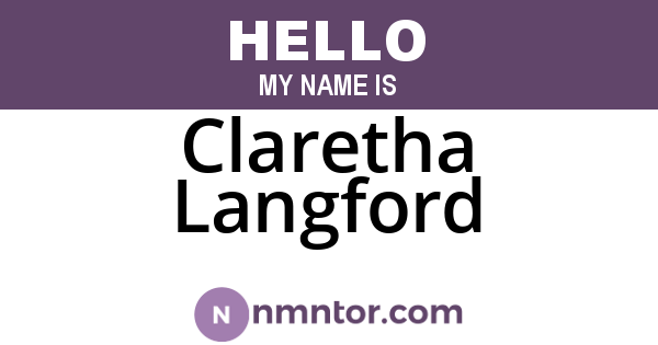 Claretha Langford