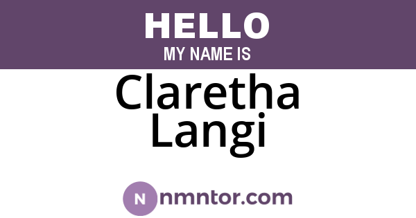 Claretha Langi