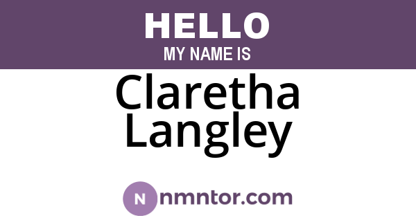 Claretha Langley