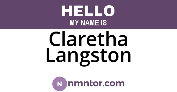 Claretha Langston