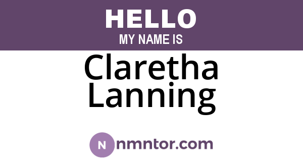 Claretha Lanning