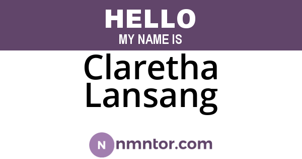Claretha Lansang