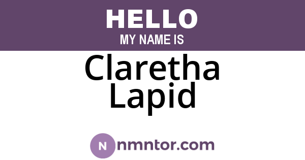 Claretha Lapid