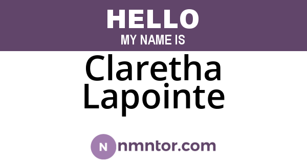 Claretha Lapointe