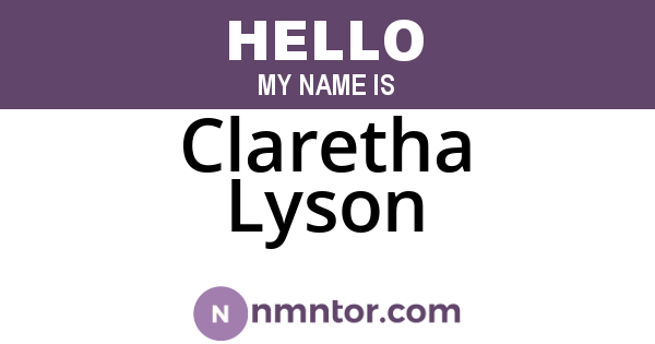 Claretha Lyson
