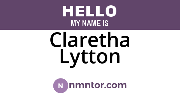 Claretha Lytton