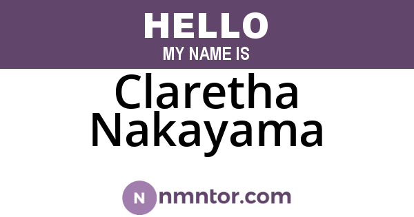 Claretha Nakayama
