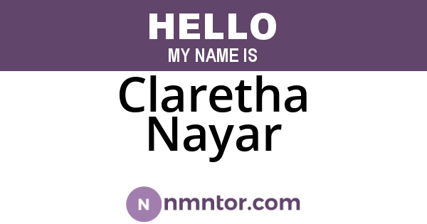 Claretha Nayar