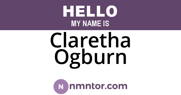 Claretha Ogburn