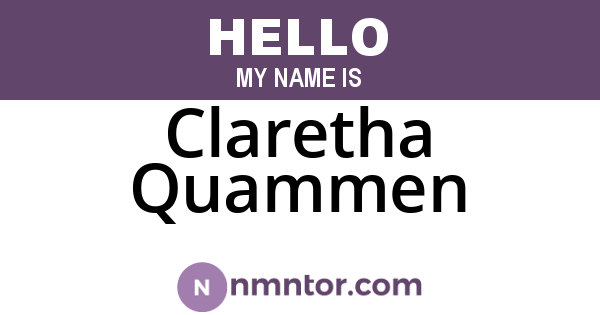 Claretha Quammen