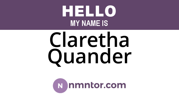 Claretha Quander