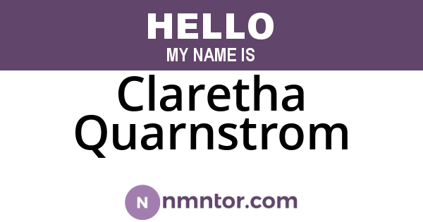 Claretha Quarnstrom