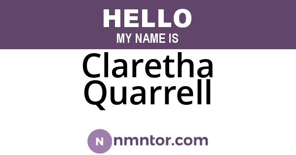 Claretha Quarrell