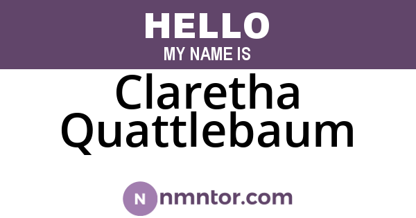 Claretha Quattlebaum