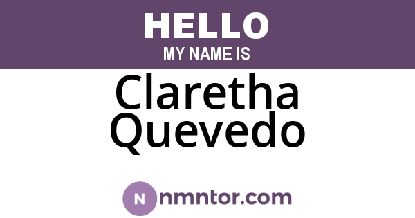 Claretha Quevedo