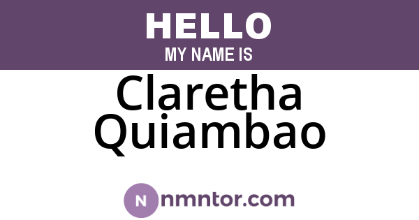 Claretha Quiambao