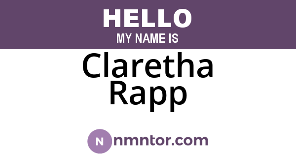 Claretha Rapp