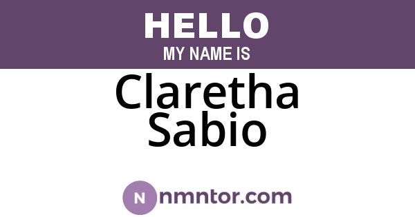 Claretha Sabio