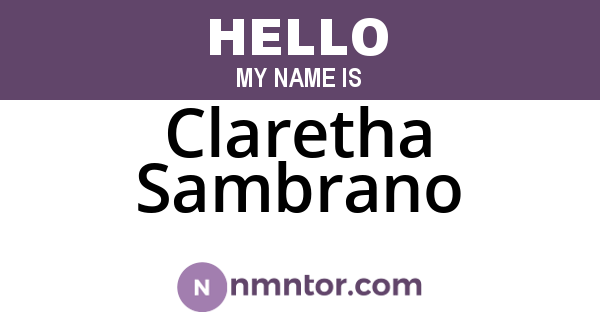 Claretha Sambrano