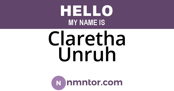 Claretha Unruh