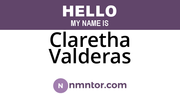 Claretha Valderas