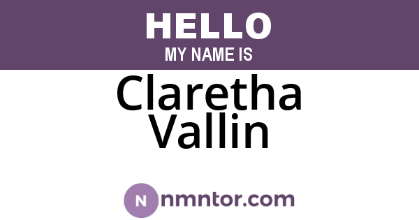 Claretha Vallin
