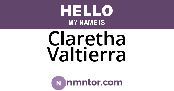 Claretha Valtierra