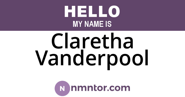 Claretha Vanderpool