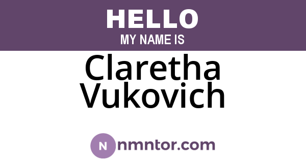 Claretha Vukovich