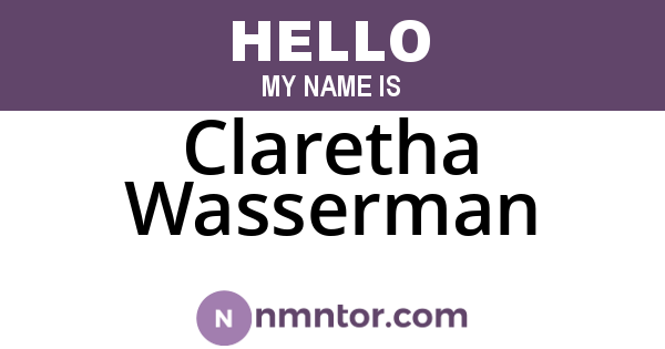 Claretha Wasserman