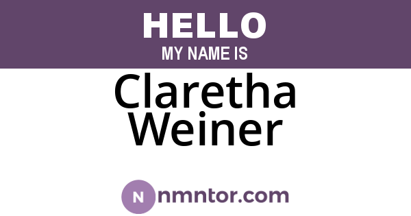 Claretha Weiner