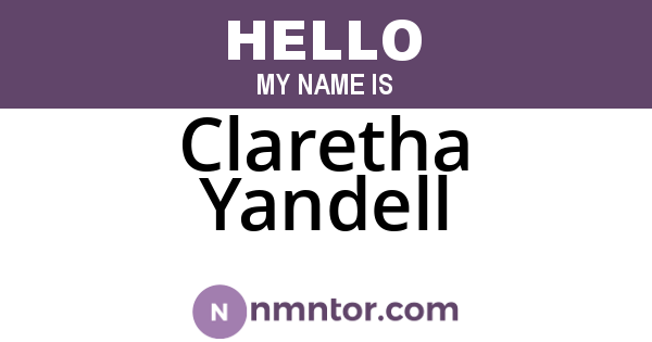 Claretha Yandell