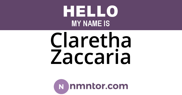 Claretha Zaccaria