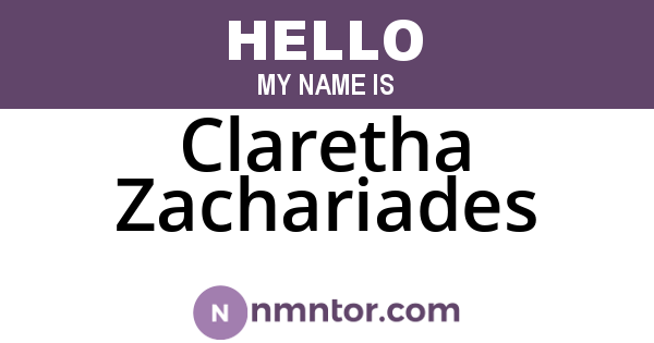 Claretha Zachariades