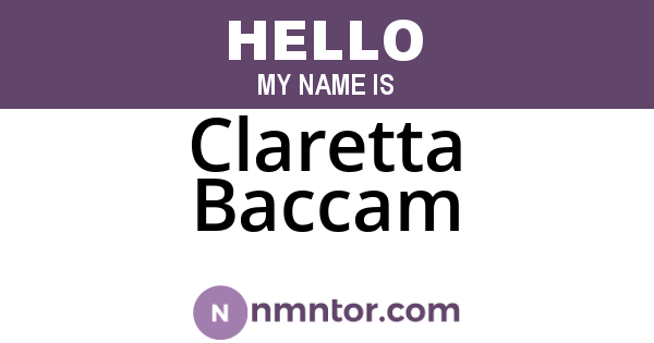 Claretta Baccam
