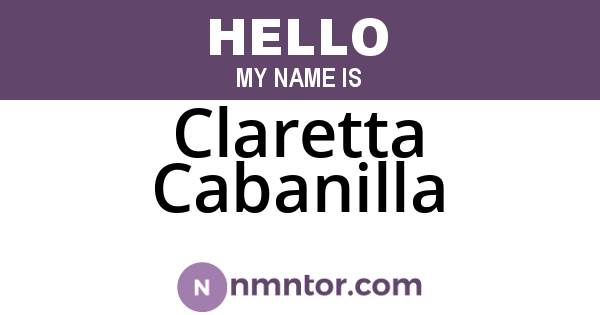 Claretta Cabanilla