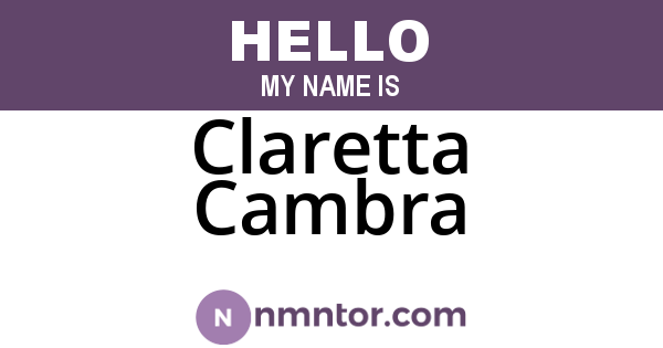 Claretta Cambra