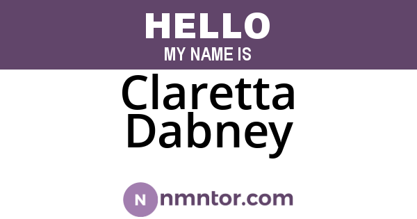 Claretta Dabney