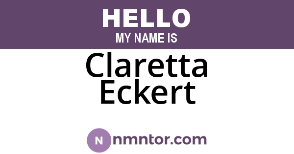 Claretta Eckert