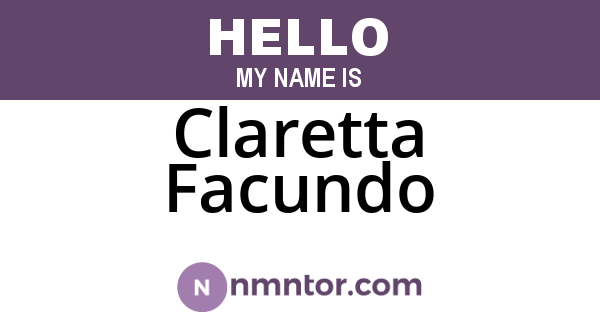 Claretta Facundo