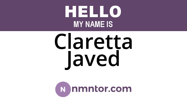 Claretta Javed