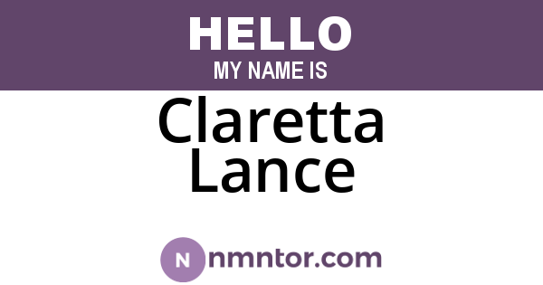 Claretta Lance