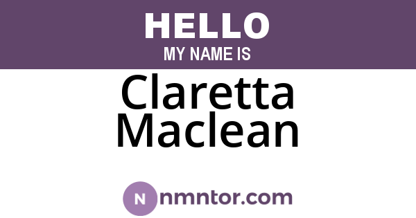 Claretta Maclean