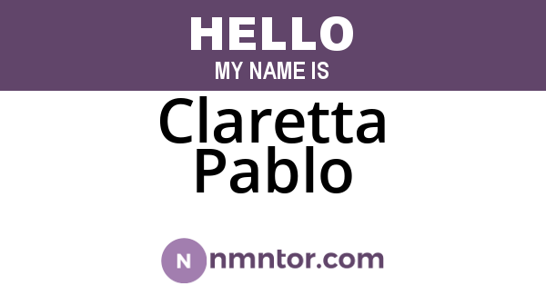 Claretta Pablo