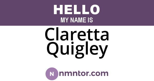 Claretta Quigley
